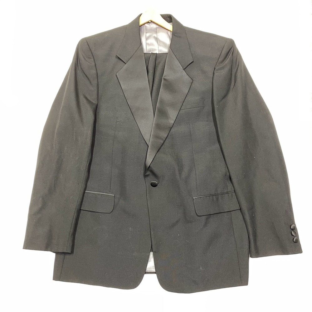 Andre Vachon Men's Polyester 1 Button Notch Collar Blazer Size 43L Set W/ Pants